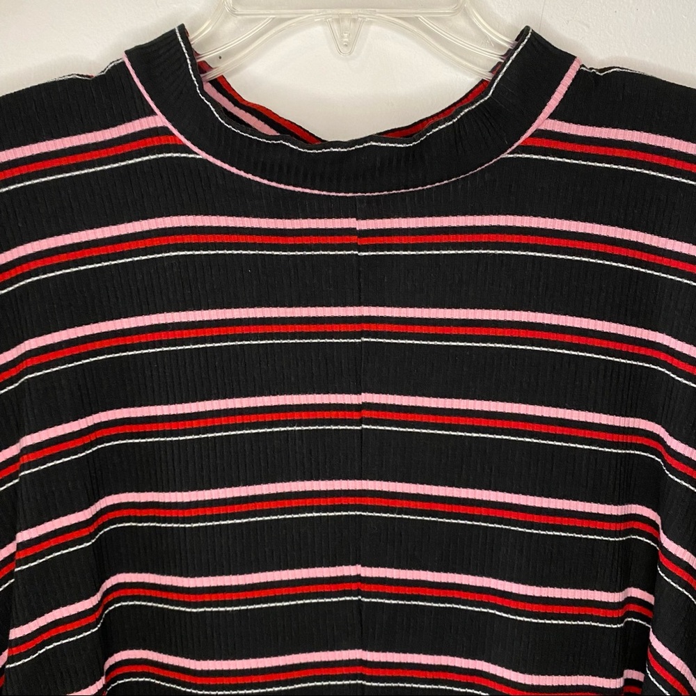 Torrid woman's plus size black multi stripe rib mock neck trapeze dress 5X - Picture 4 of 12